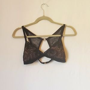 Beach Bunny Swimwear Lace Bikini Black Medium Top